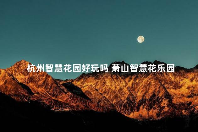 杭州智慧花园好玩吗 萧山智慧花乐园